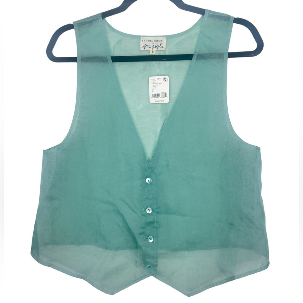 Free people- Aqua/Mint Transparent vest